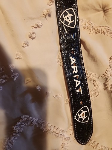 ARIAT WESTERN BELT BLACK PREOWNED 32 INCHES - Picture 4 of 8