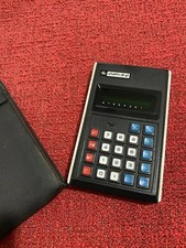 Compex SR-10 Calcolatrice linea verde con custodia vintage anni '70.