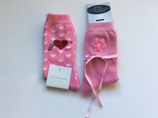 2 PAIRS WOMEN  S NOVELTY SOCKS  HEARTS  FLOWERS  PINK  NWL  SZ 9-11