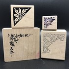 Lot of 4 Corner Border Mounted Rubber Stamps, Stamping & Embossing (Rf605-70)