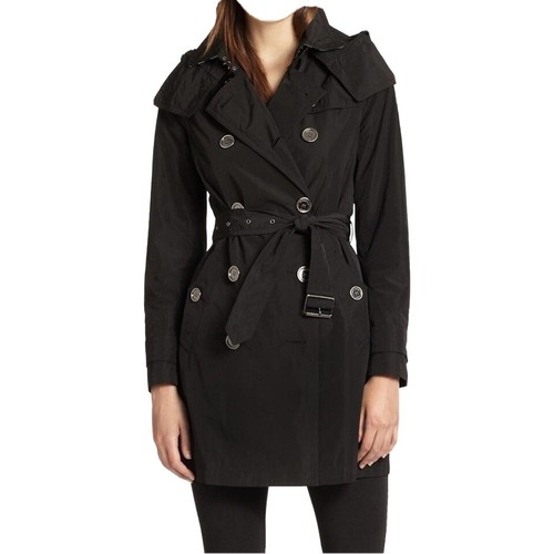 Burberry Brit Black Trench Coat with Removable Ho… - image 1