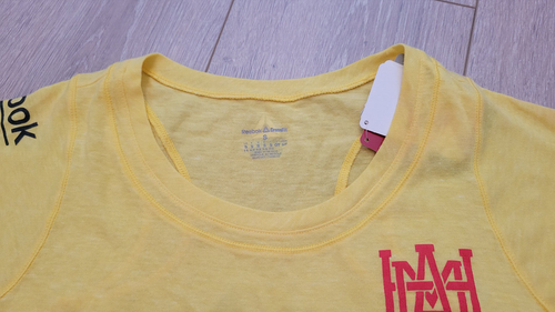 Women's Size SMALL REEBOK CROSSFIT Tee T-Shirt Yellow NWT - Picture 3 of 4