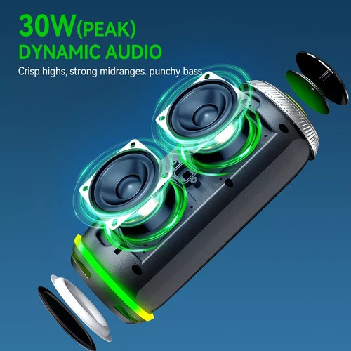 Portable HD Stereo Sound Bluetooth 5.3 Wireless TWS Speaker RGB Light Outdoor AU - Picture 9 of 12