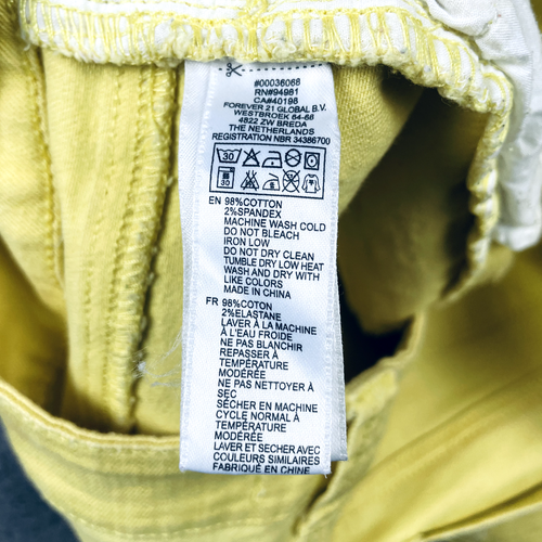 Forever 21 Denim Distressed Cut Off YELLOW Denim Shorts Womens Size 30 - Picture 11 of 16