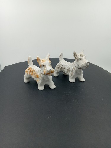 2 Vintage  Scottie Scottish Terrier Dog Figurine's Made in Japan 2.5" - Picture 2 of 16