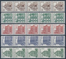 Berlin Bauwerke 1964** F&uuml;nferstreifen Z&auml;hlnummer Michel aus 242-248 (S25760)