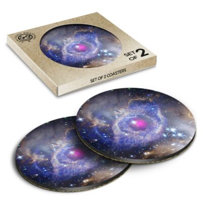 2 x Box Runde Untersetzer - Space Eye Nebel Galaxie NASA #2128