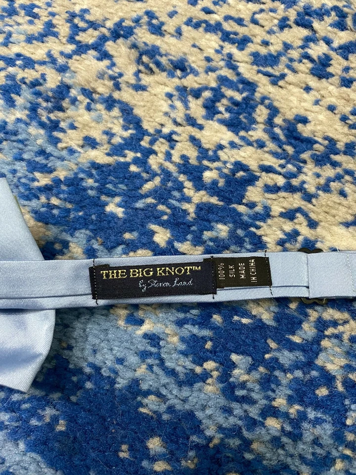 Галстук-бабочка The Big Knot от Steven Land синий зеленый серебристый регулируемый шелковый с цветочным рисунком - Изображение 3 из 3