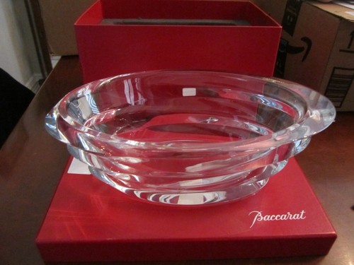 BACCARAT ZINZIN WAVY BOWL CRYSTAL VERY HEAVY 11" X 6 1/2" X 4" IN ORIGINAL BOX - Picture 3 of 12
