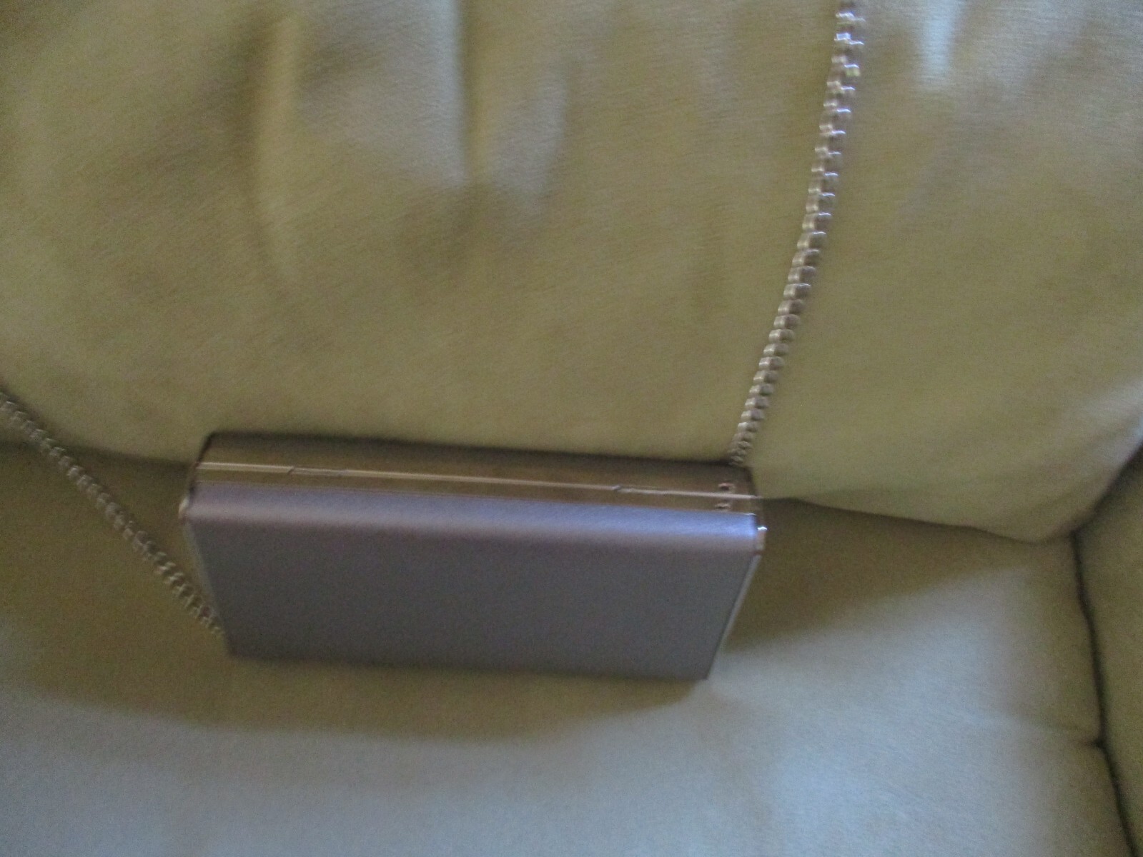 Olga Berg Precious Metallic Slimline Clutch Sliver Shoulder Bag NEW