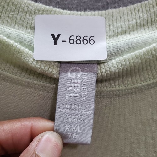 Athleta Girls Sweatshirt 2XL Green Long Sleeve Lightweight Pullover - Picture 3 of 7