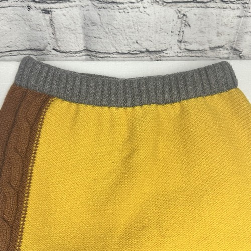 Fendi Pants Gray Orange Brown Yellow Wool Cashmere Patchwork Leggings 120/5T - Picture 6 of 14