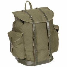 ZAINO ALPINO TEDESCO VECCHIO MODELLO 30 L. VERDE OD IN COTONE 