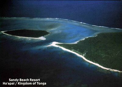 Postcard Sandy Beach Resort Kingdom TONGA Südsee Insel Luftaufnahme Aerial View
