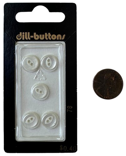 Buttons Mother of Pearl Round Eye 2-Hole 5-Pack 3/8" 10MM Dill No. 78 Germany - Picture 3 of 8
