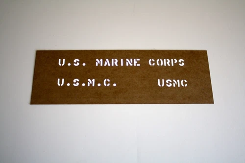 STENCIL, U.S. MARINE CORPS, 1/2"  DEUCE GEAR 782 JACKET USMC  WW2 MILITARY