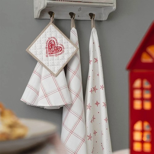 Clayre & Eef Küchentuch Geschirrtuch BOW48 Rot Weiss Kariert Rund ca. Ø 80 cm - Bild 2 von 3