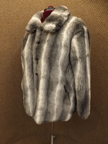 Komitor NEW Beautiful Plush Faux Fur Chinchilla Reversible Coat Womens Sz 18/20 - Picture 5 of 9