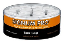 Signum Pro - Tour Grip - Tennis Badminton Overgrip 0,50 mm - scatola da 30 - bianco