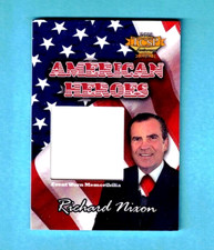 Richard Nixon Event-Worn Patch 2013 Tri-City American Heroes #AHA1 #d /100 A286