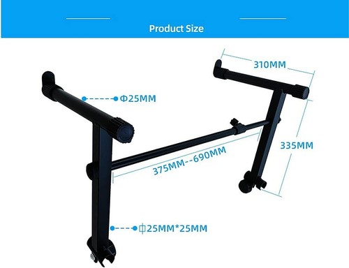 1x Electronic Piano Keyboard Extension Rack Panio Stand Adjustable Double Braced - Picture 3 of 13