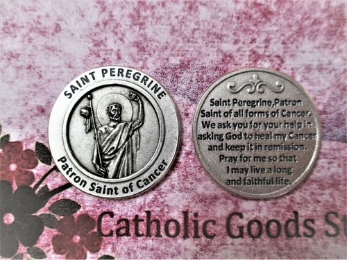 Saint Peregrine - Prayer to St Peregrine - Patron Saint - Pocket Token/Coin 6111 - Picture 2 of 4