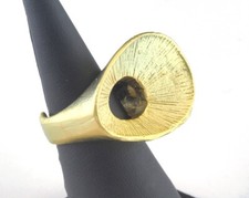 Adjustable Ring Matte Gold Plated Brass 16mm 5US inner size 3074