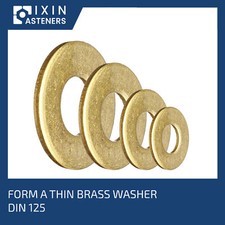 M2 M2.5 M3 M4 M5 M6 M8 M10 M12 M16 FORM A WASHER FLAT SOLID BRASS DIN 125A