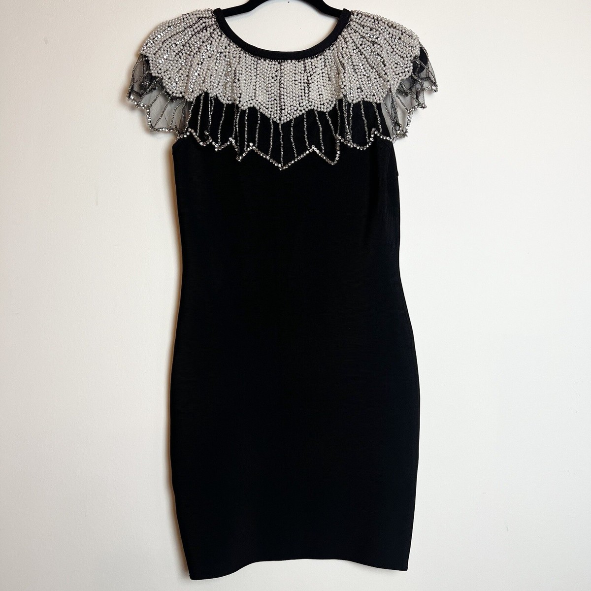 Vici Black Pearled Collar Neckline Bondage Fitted Mini Dress Sz S | eBay Vici Black Pearled Collar Neckline Bondage Fitted Mini Dress Sz S | eBay