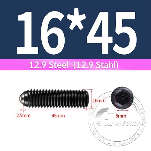 Ball / Spring Plunger Point Grub Screw M3 M4 M5 M6 M8 M10 M12 Set Slotted Screws - Picture 85 of 86