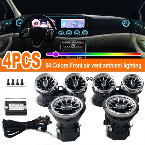 For 2016-23 Mercedes Benz E-Class W213 64 Color Front Air Vent LED Ambient Light - Picture 2 of 14