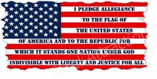 American Flag Pledge of Allegiance Vinyl Decal Sticker USA patriotic united