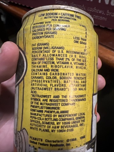 Lata de cerveza de raíz de aluminio DIET A&W RARA de colección 12 oz surf SNOOPY y Woodstock - Imagen 4 de 6