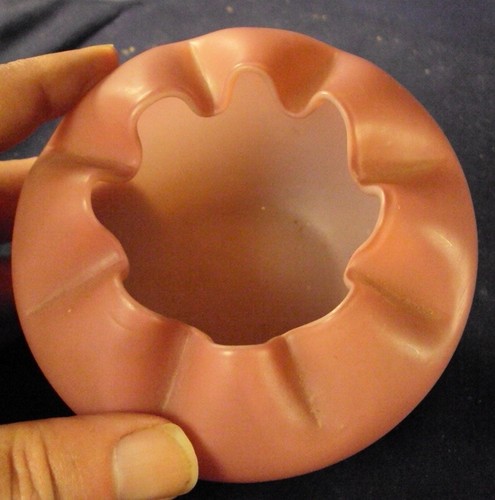 Mt WAshington pink satin glass rose bowl rough pontil art B2 - Picture 2 of 4