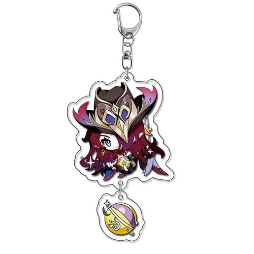 Genshin Impact Mavuika Xilonen Cartoon Keychain Acrylic Pendant Keyrings Hanging - Picture 11 of 13