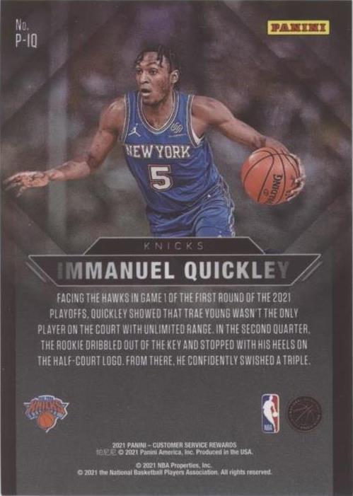 2021 Panini Customer Service Rewards - Immanuel Quickley #P-IQ