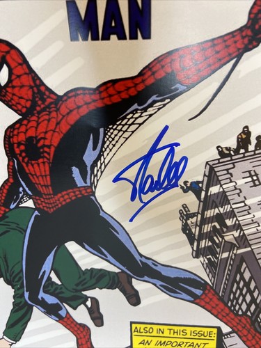Stan Lee Amazing Fantasy Spider Man Signed Autograph 11 x 17 Photo COA - Picture 3 of 12