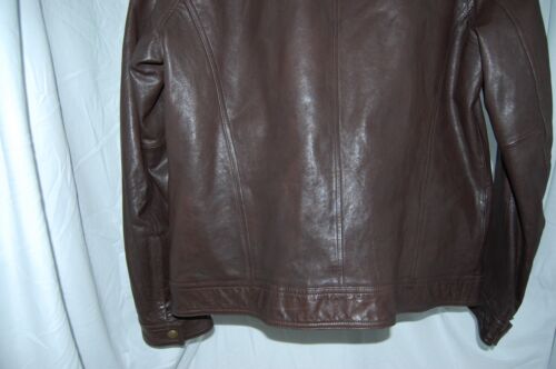 XL 🔥 VINCE Men Brown Leather Biker Rider Riding Moto Bomber jacket - Picture 10 of 17