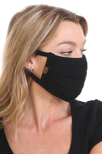 C.C Reusable Washable Knit Ribbed Face Mask - Picture 5 of 30