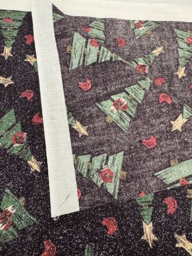 Christmas Trees Night Sky Cotton Fabric Holiday 2+ Yards - Picture 3 of 3
