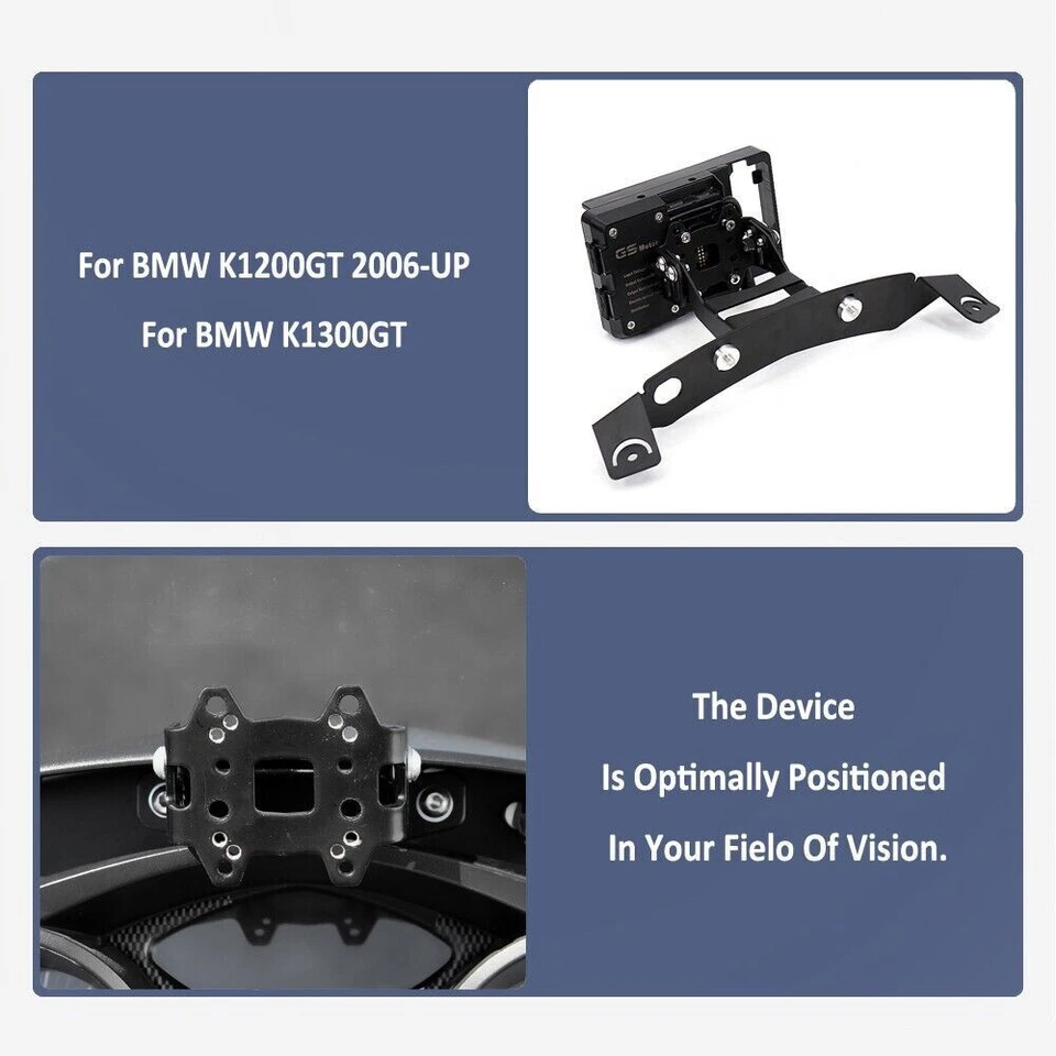 Soporte de navegación de carga inalámbrica para teléfono móvil BMW K1200GT K1300GT Foto 2 de 4