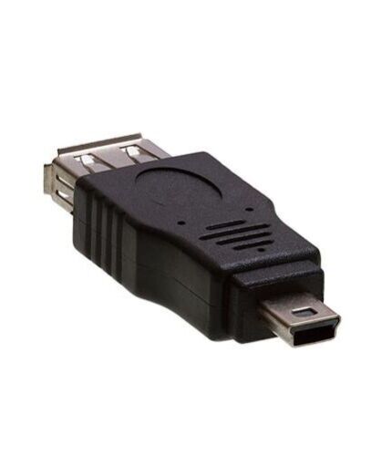 3 Pcs USB Type A Female to Mini B 5 Pin Male Adapter Converter Connector Black - Picture 2 of 2
