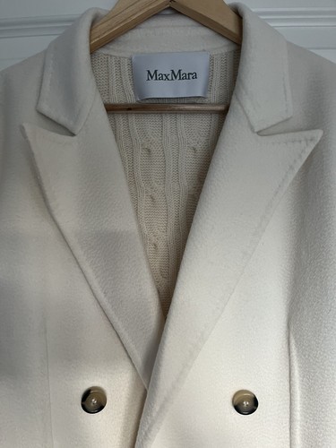 MAX MARA Dalida Beige Creme Wolle Cashmere Mantel Jacke Blazer Strick - Bild 4 von 6