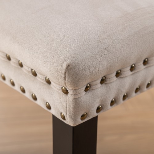 Set of 2 Dining Chairs Upholstered Velvet Tufted Kitchen Chairs Solid Wood Leg - Picture 7 of 11
