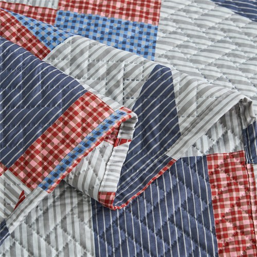 3 Piece Authentic Blooming Patchwork Quilt Set Bedspread Coverlet & Shams Queen - Picture 65 of 68