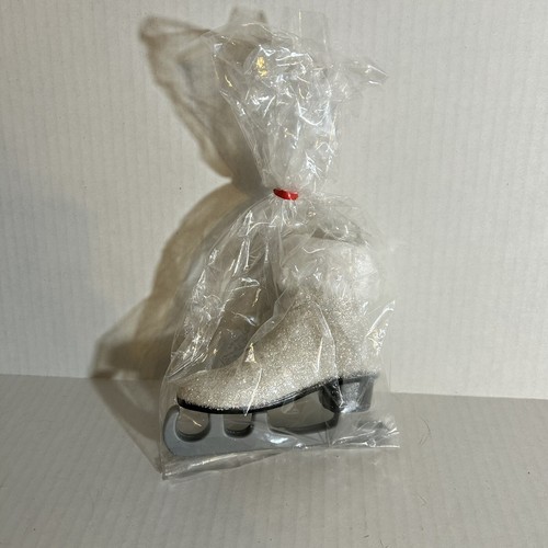 Glitzer Schlittschuh Weihnachtsschmuck beschriftet "Micha 2023" Geschenk Gift - Bild 2 von 7