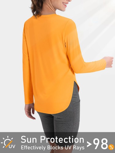 UPF 80+ Women's Long Sleeve UV Sun Shirts Workout Quick Dry Athletic Hiking Tops - Picture 20 of 102