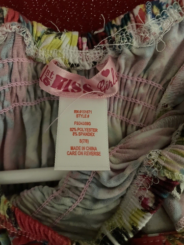 1st Kiss Girls Smocked Multi Color Dress 7/8 Small Tropical/Hawaiian - Picture 4 of 7