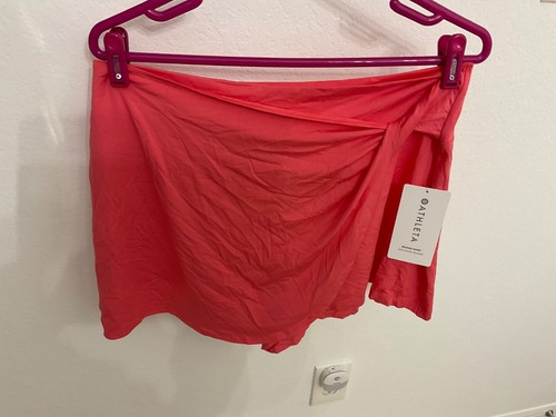 Jupe-short Athleta Wrap Tie Waist – Femme XL, Orange, Avec Short Intégré, Poches