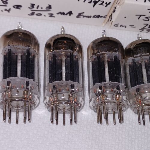 FIVE(5) TV7D/U Strong Gm&mA 1956-57 TUNG-SOL 5687 Black Plates 'D' Gtr Tubes - Picture 2 of 20